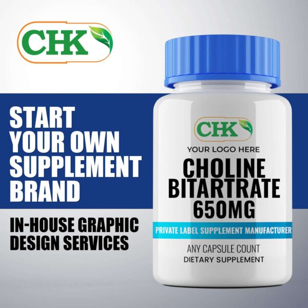 Private Label Choline Bitartrate 650mg Capsules Manufacturer - Image 3