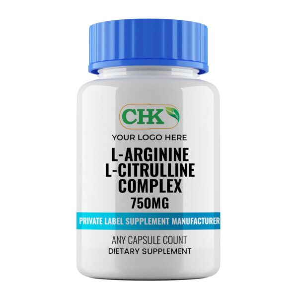 Private Label L-Arginine L-Citrulline Complex 750mg Capsules Manufacturer - Image 2