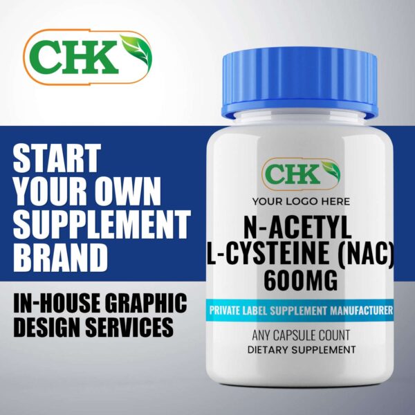 Private Label N-Acetyl L-Cysteine (NAC) 600mg Capsules Manufacturer - Image 3