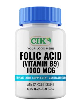 Private Label Folic Acid (Vitamin B9) 1000 mcg Capsules Manufacturer